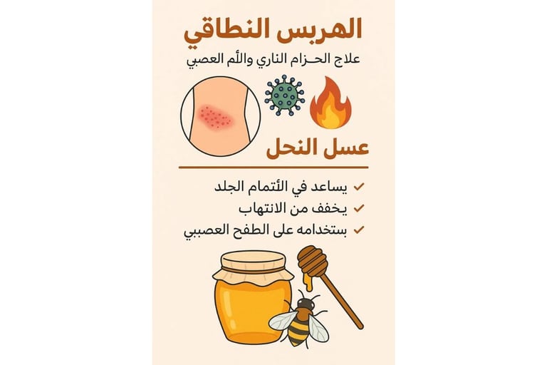 🛡️🦠🔥 الهربس النطاقي : علاج الحزام الناري والألم العصبي - عسل النحل 🍯🐝