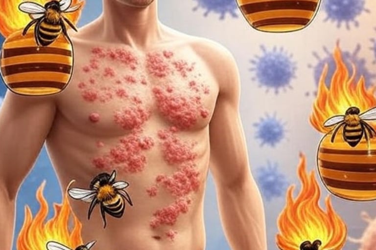 🛡️🦠🔥 الهربس النطاقي : علاج الحزام الناري والألم العصبي - عسل النحل 🍯🐝