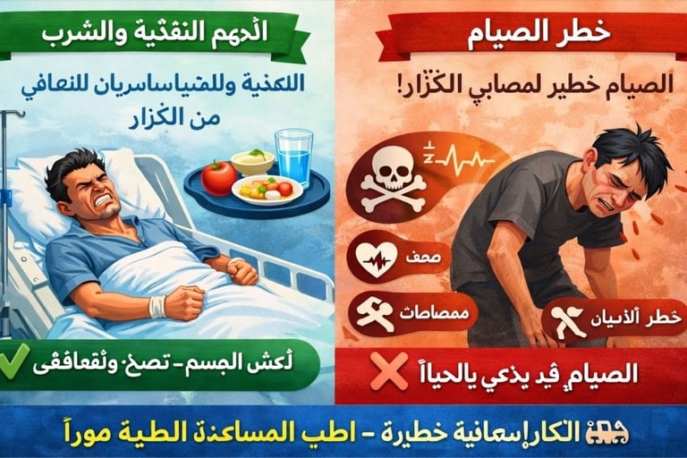 🚑 طوارئ الكزاز : هل الأكل والشرب أهم من الصيام ! 🍎🩹