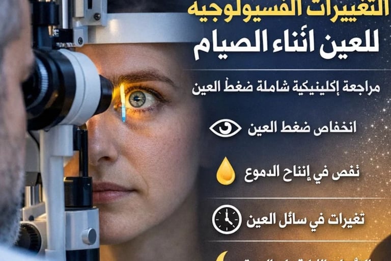 الخلاصة العلمية التغيرات الفسيولوجية للعين أثناء الصيام عادةً ما تكون طفيفة في المرضى المستقرين. ال