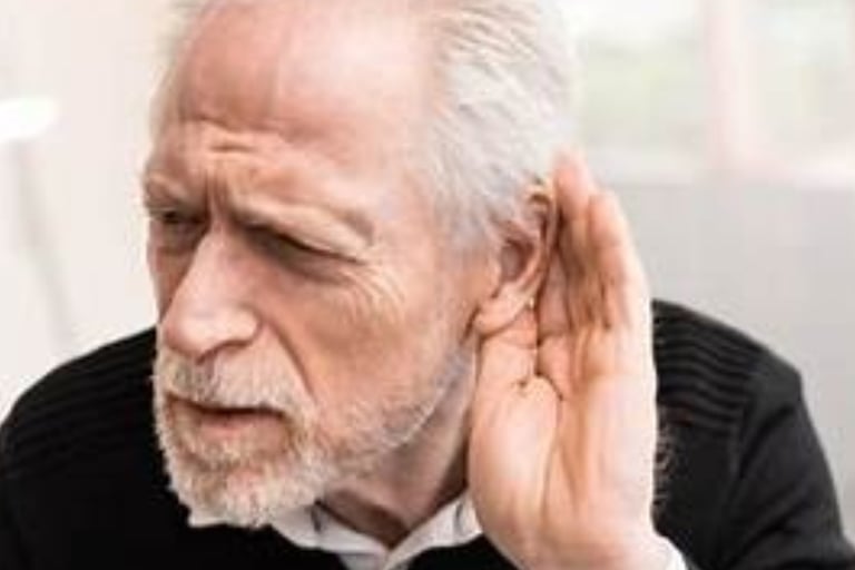 a man with weak hearing