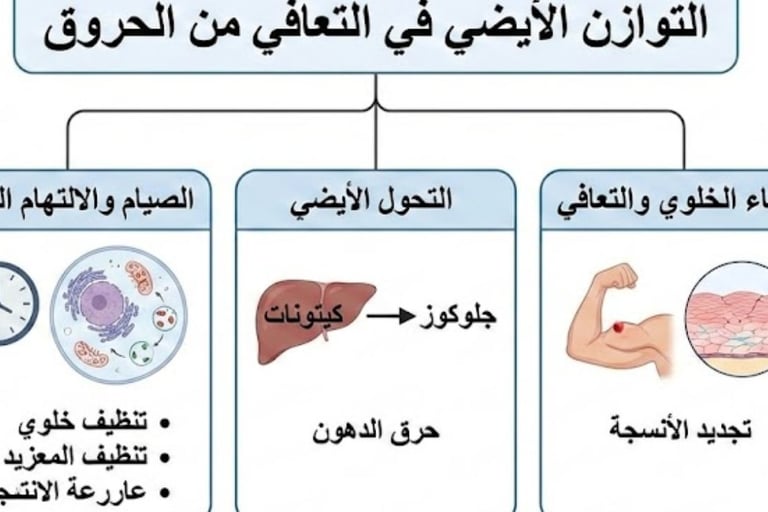 التوازن الأيضي في التعافي من الحروق | الصيام، الالتهام الذاتي والبناء الخلوي 🔥