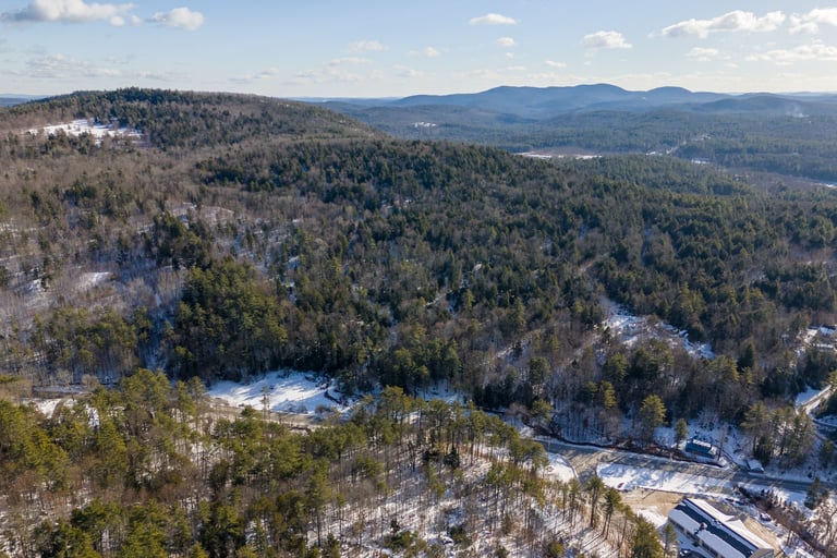 snowy road in New Hampshire