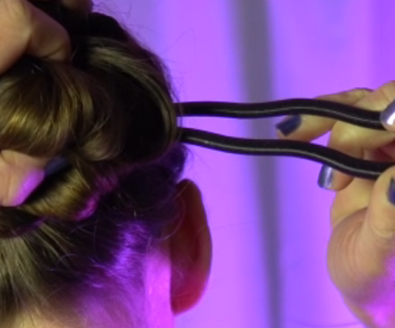 a woman is shown with a pair of scissors and scissors