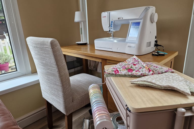 my sewing table in Shropshire