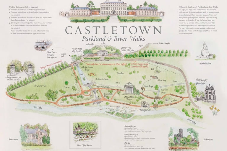 Map of Castletown Parkland and River Walks, by permission of Castletown House/ OPW