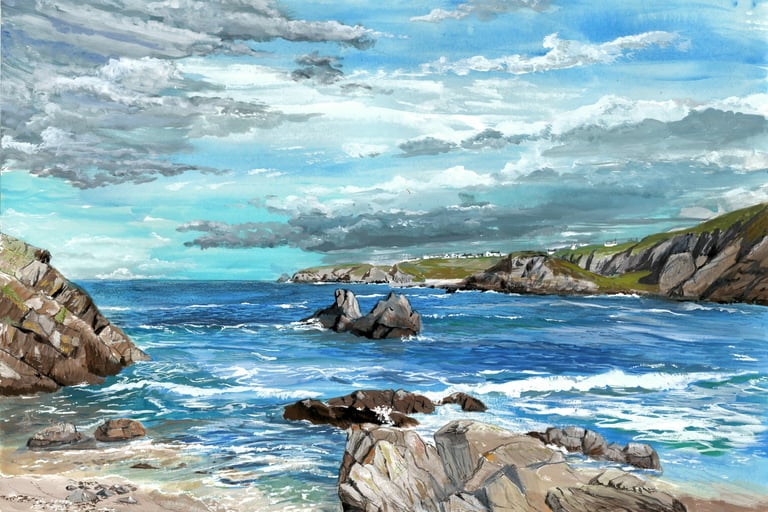 Blue day on the Moray Firth coast near Portknockie