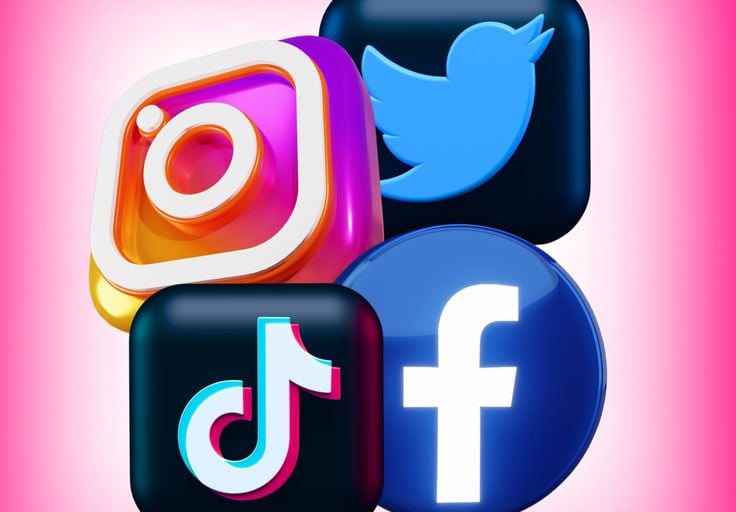 a group of social media icons with social media icons