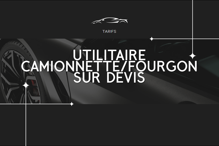 Illustration d’un utilitaire et d’une camionnette indiquant que le nettoyage est sur devis
