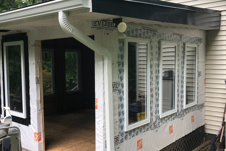 remodel from screened in porch to sunroom