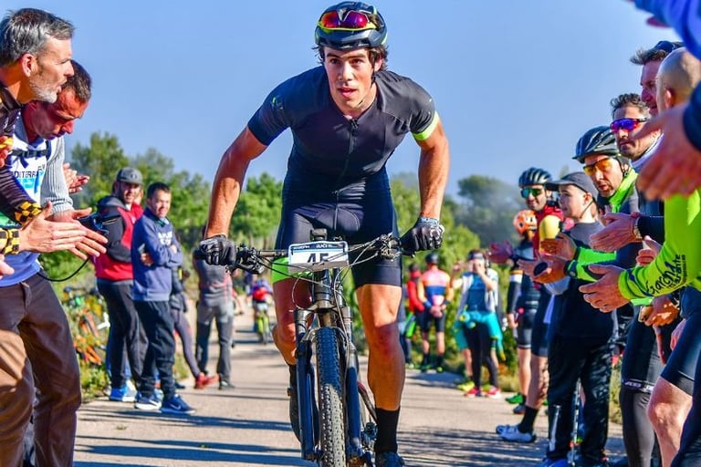 Course de VTT avec Joseph De Poortere