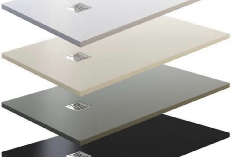 a set of three different colors of a square table top