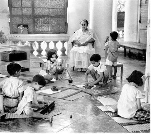 Dr. Montessori with Children