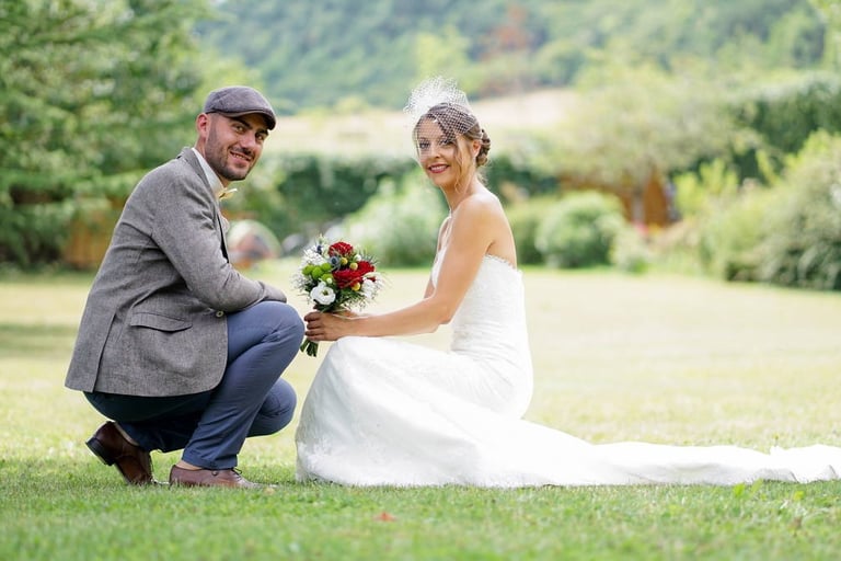 photo d'un couple de mariés près de beaune