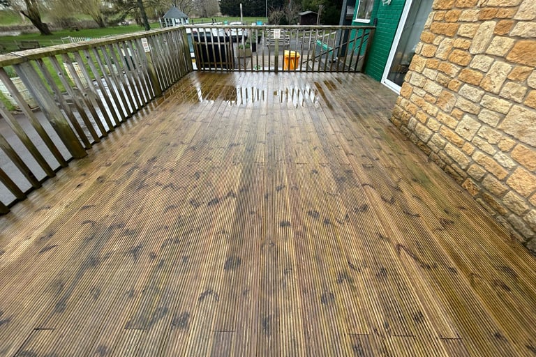 pressure washed decking