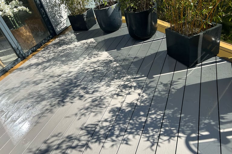 composite decking clean