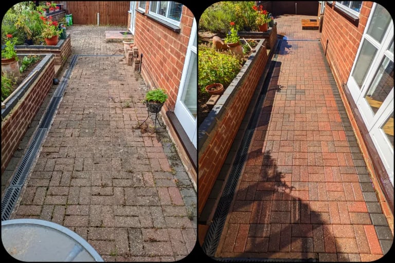 before and after pressure washing