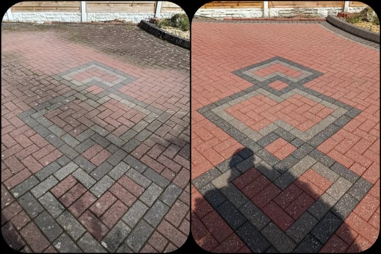 before and after pressure wash