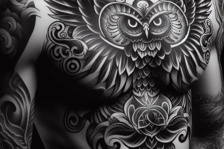tatuaje estilo blanco y negro