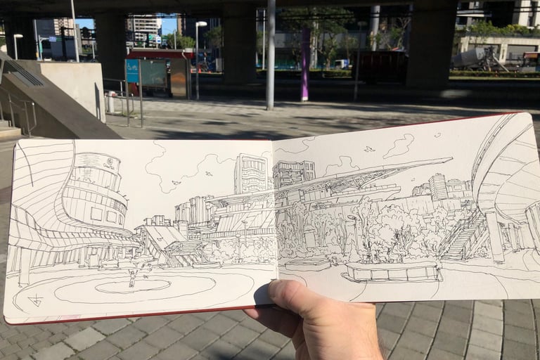 City sketch by Evgeny Bondarenko
