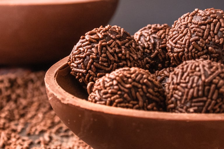 a bowl of chocolate covered chocolate covered balls