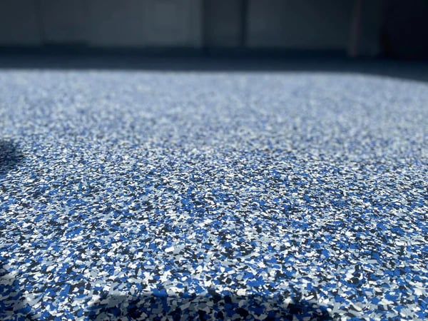 Blue flake floor in Kearney NE home