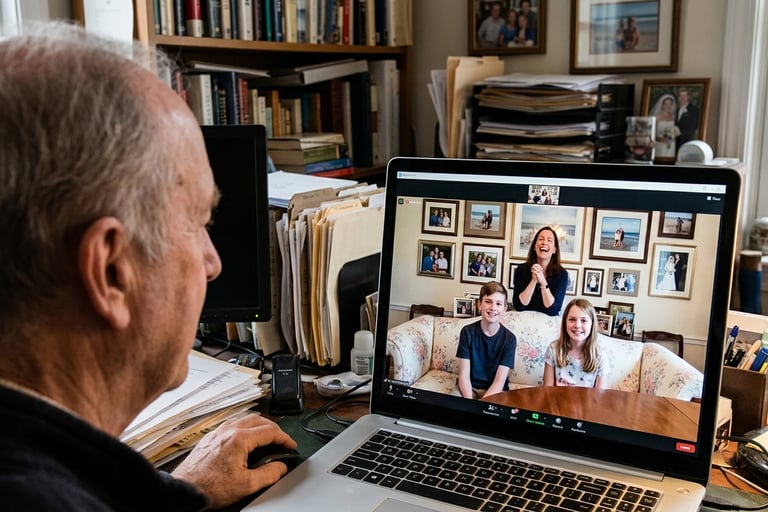 I work with older people with mobility issues to remain connected with family over Zoom