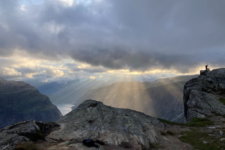 Sun rays on mountain