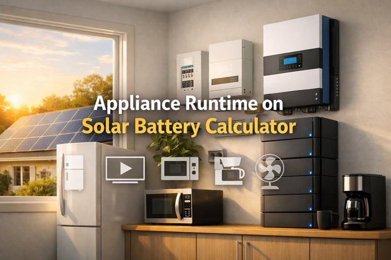 Appliance Runtime on Solar Battery Calculator