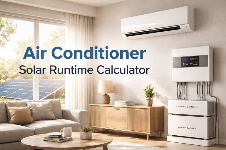 How Long Will an Air Conditioner Run on a Solar Battery Calculator
