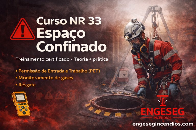 Treinamento NR 33 em Sorocaba-SP com equipe em orientação prática para trabalho em espaço confinado