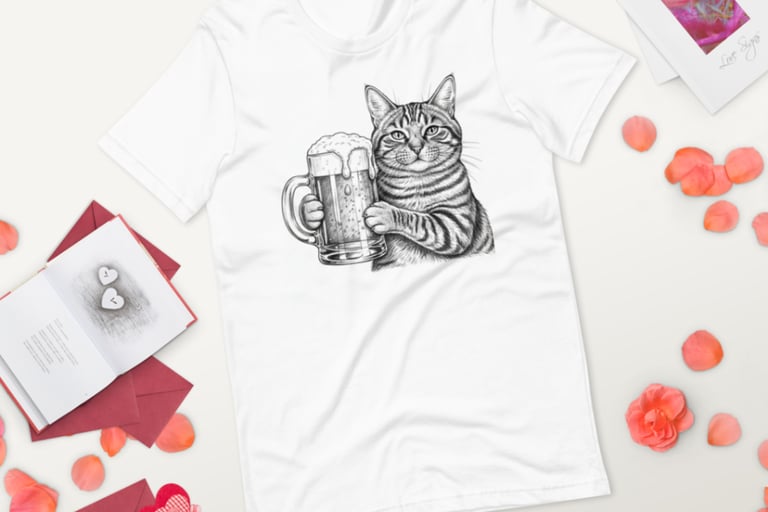 Bella Canvas 3001 Unisex Staple T-Shirt – Cute Cat Graphic Premium Cotton Tee