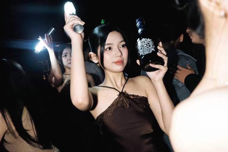 Fetti Social Club Night Club Asian girl providing bottle service