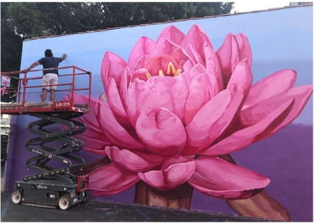 Lotus mural in Venice, CA