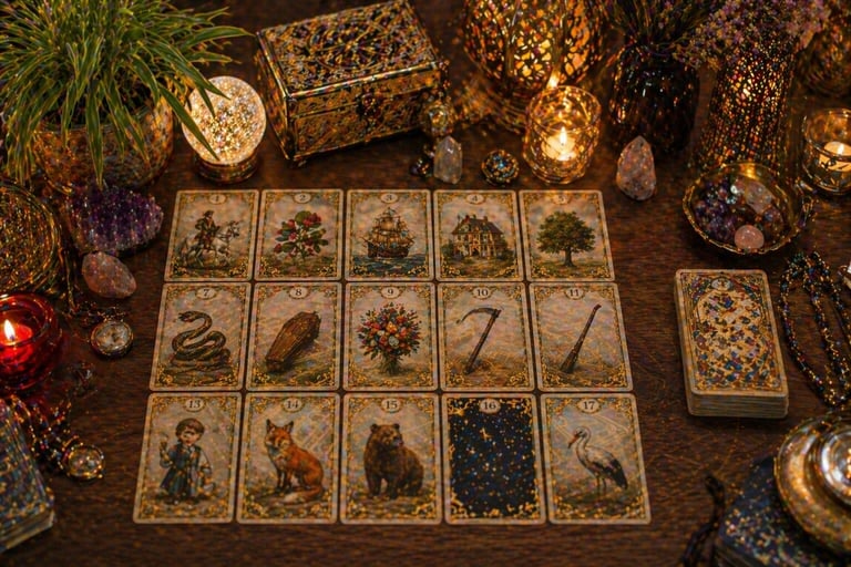 tiragem baralho cigano lenormand mesa