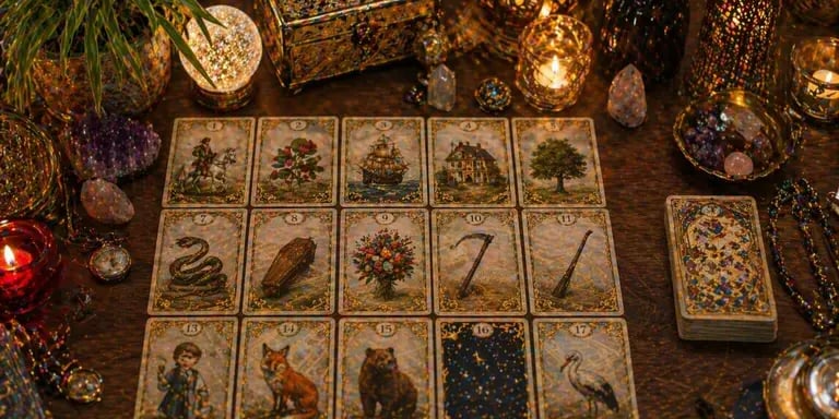 tiragem baralho cigano lenormand mesa