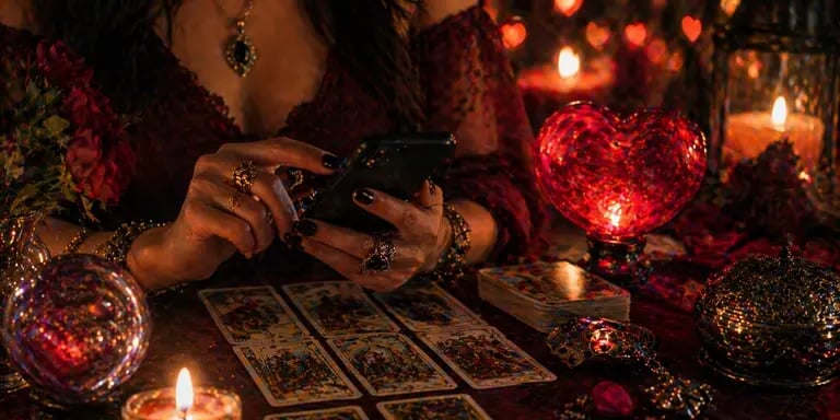 cartomante online amor realizando consulta de tarot para relacionamento