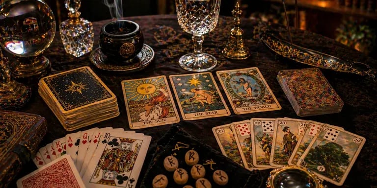 cartomante online confiável realizando leitura de tarot, runas e baralho cigano fofoqueiro