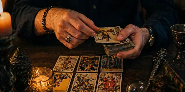 Cartomante online realizando consulta com tarot