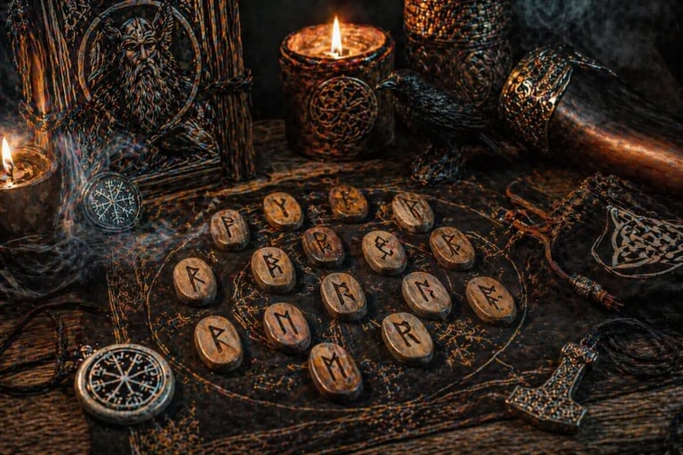 runas de odin leitura de runas na mesa