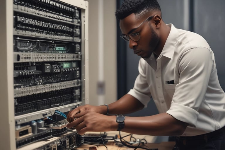 web development workspace IT network setup equipment professional tech support workstation