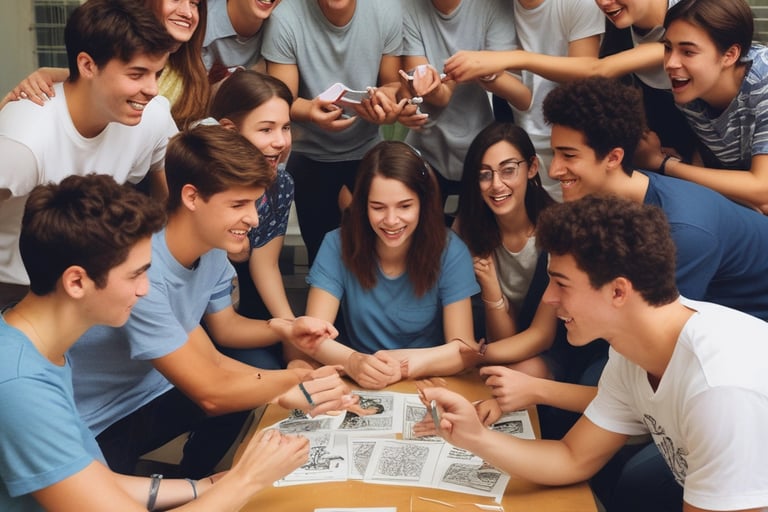 church youth group engaged in a fun activity