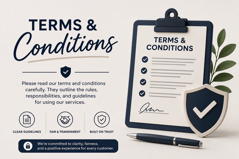 terms and conditions tan and black image