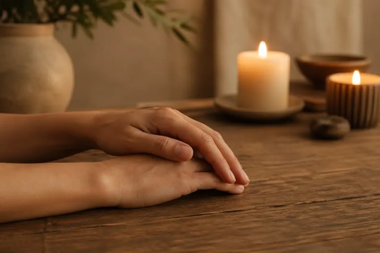 Calm spiritual atmosphere representing a psychic reading with Psychic Kev online psychic medium Lond