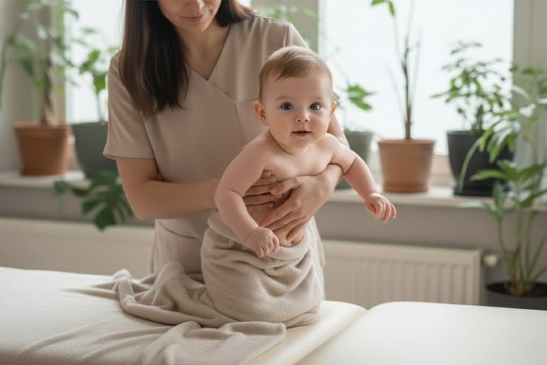 Consultation ostéopathie bébé à L'Isle-Adam pour reflux RGO et coliques.