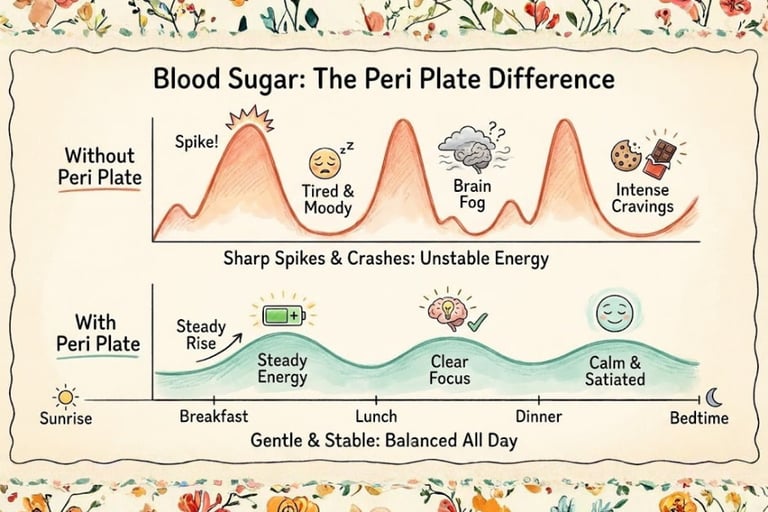 Illustration comparing blood sugar curve