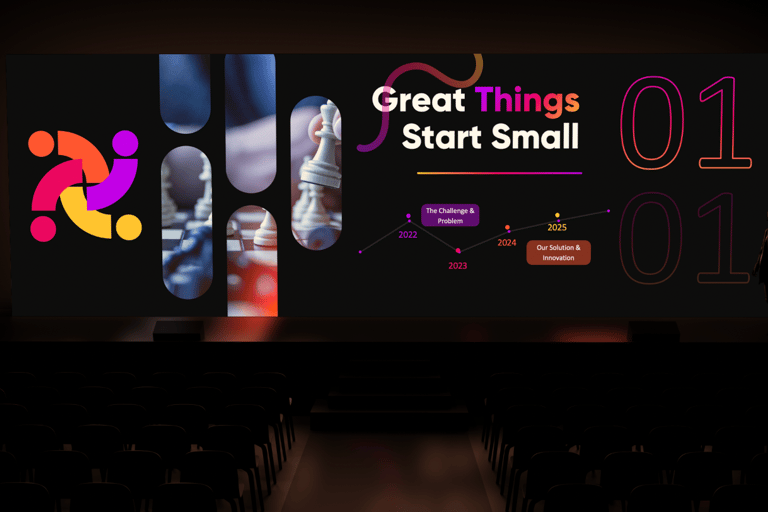 Lansman ve konferanslar için hazırlanan yaratıcı açılış sunumu ve sahne görsel tasarımı