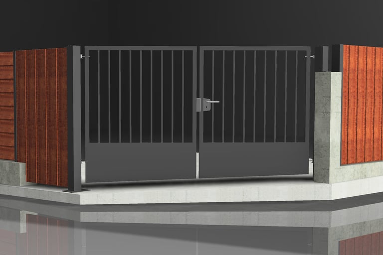 Portail métallique sur mesure conçu en modélisation 3D par 123METAL