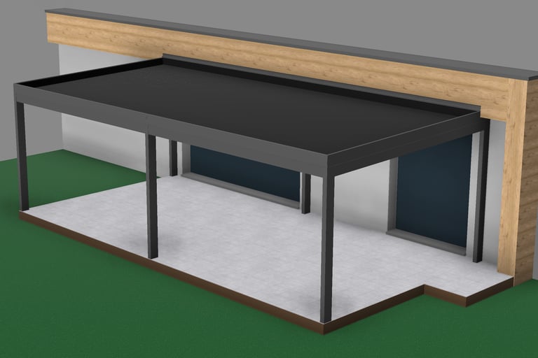 Pergolas bois/métal sur mesure conçue en modélisation 3D par 123METAL