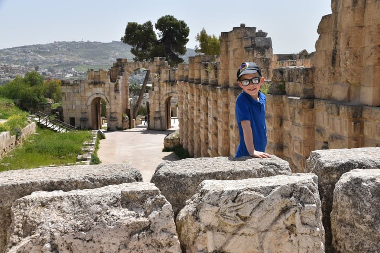 jerash with kids